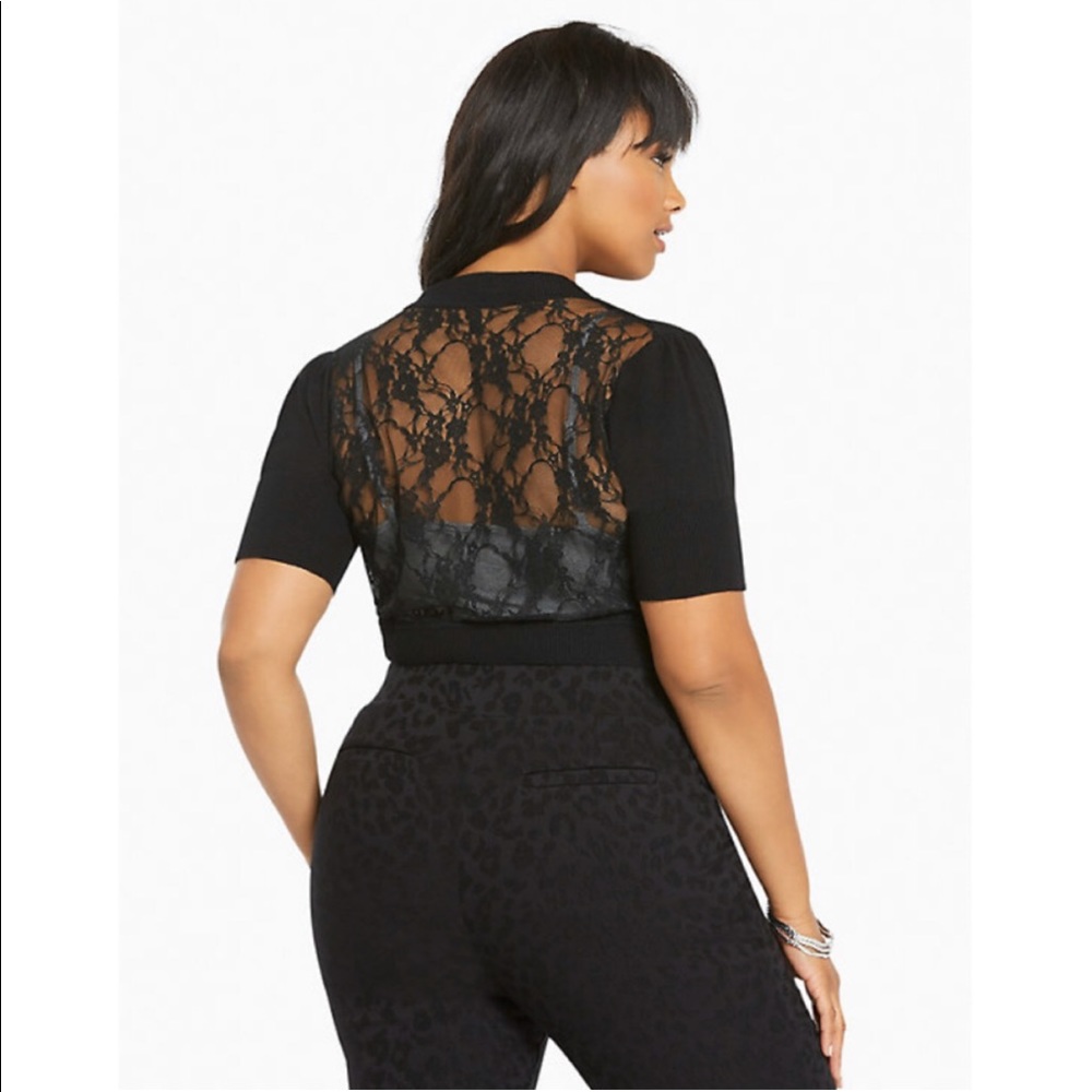 TORRID Black Lace Short Sleeves Shrug